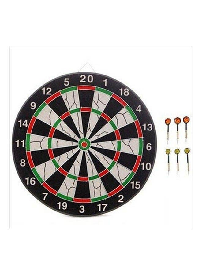17-Inch Hard Dartboard With 6 Darts 17inch