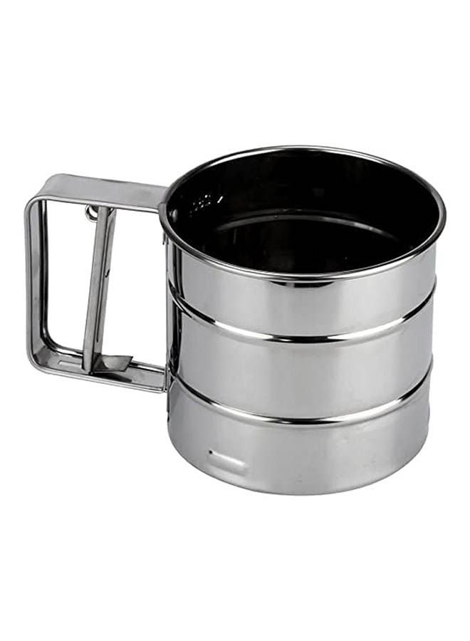 Sieve Cup Powder Flour Sieve Mesh Knife Baking Tools Handheld Pastry Tools Pastry Tools Bakeware Cake Decorating Silver