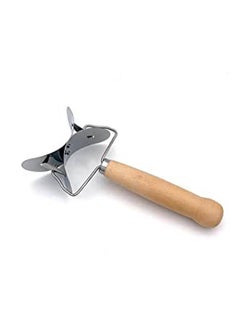 Roller For Cutting Circles Dumpling Knife With Wooden Handle Silver