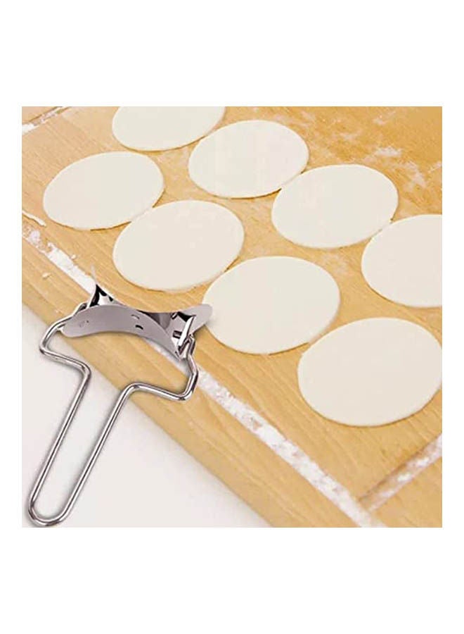 Generic - Roller For Cutting Circles Dumpling Knife With Wooden Handle Silver - Image 1