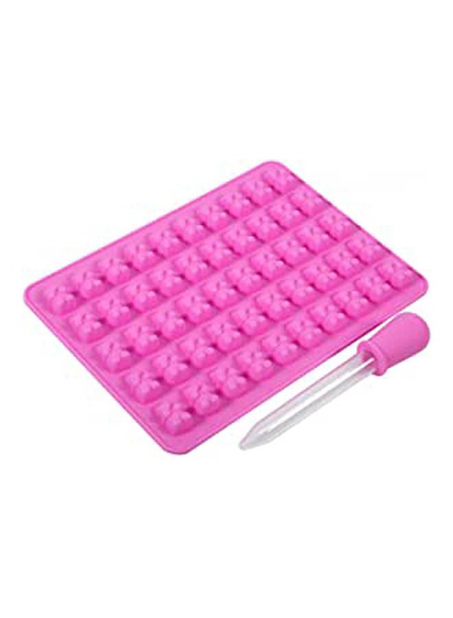 Bear Shape Chocolate Mold Soft And Durable Chocolate Molds Silicone Come With A Dropper For Chocolate Suitable Mold For Chocolate Candy Ice Cube Pink 10 x 10 x 10cm - Image 1