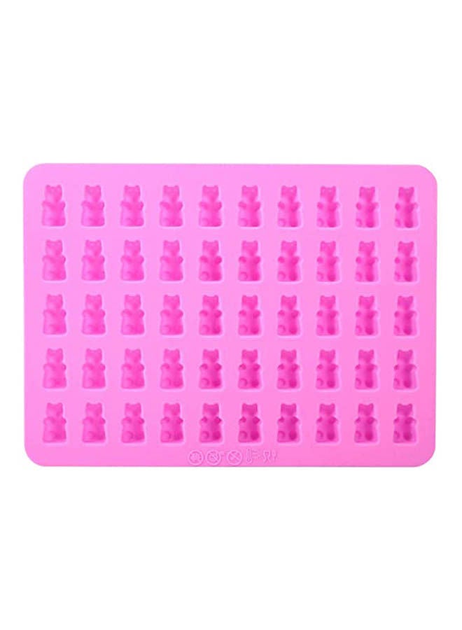 Bear Shape Chocolate Mold Soft And Durable Chocolate Molds Silicone Come With A Dropper For Chocolate Suitable Mold For Chocolate Candy Ice Cube Pink 10 x 10 x 10cm - Image 2