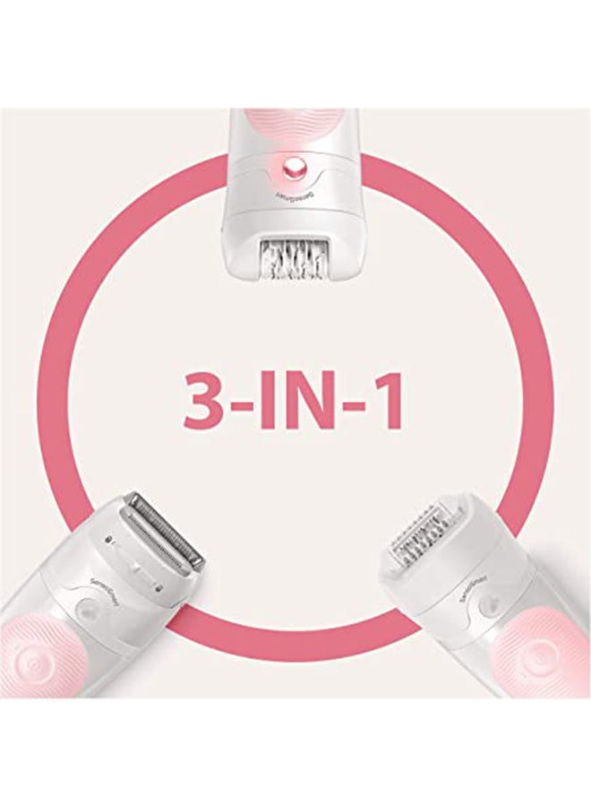 BRAUN - Silk-épil 5 5-620 Epilator, Hair Removal, 3 In 1, Includes Shaver & Trimmer Head, Cordless, Gentle Hair Removal Setting, Wet & Dry, 100% Waterproof, UK 2 Pin Plug White/Pink - Image 1