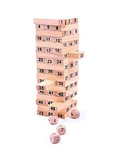 Bosideng 54 Pieces Number Toppling Timbers Wooden Blocks Game Stacking Blocks Stacking Tower Fun Outdoor Lawn Yard Game Education Toy