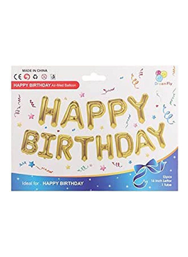 13Pcs-Set Happy Birthday Partyies Letter Foil Inflating Balloon Party Supplies Home Decoration Décor Xmas Gift 16inch 