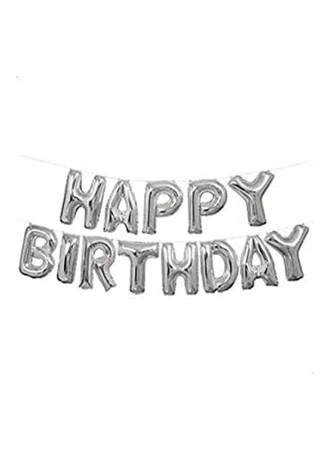 Happy Birthday Balloons Banner Decorations Party Supplies 16-Inch - 40 Cm Per Pcs Silver Foil 16inch 