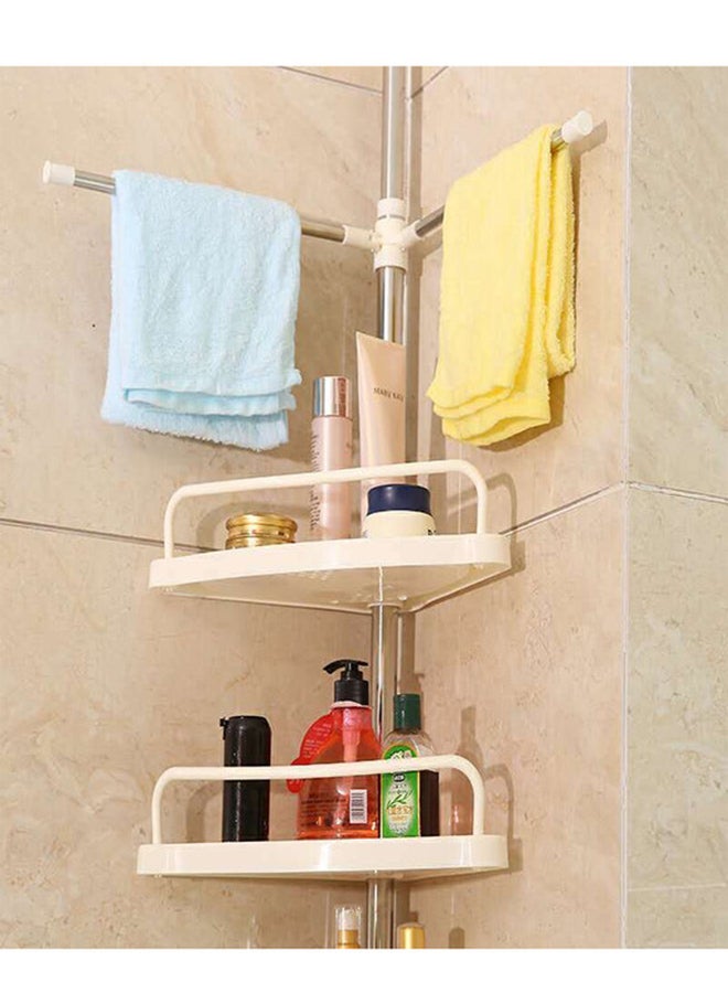 Wall Mounted Multi Functional Bathroom Storage Rack and Hanger white 83x26.6x6.3cm 