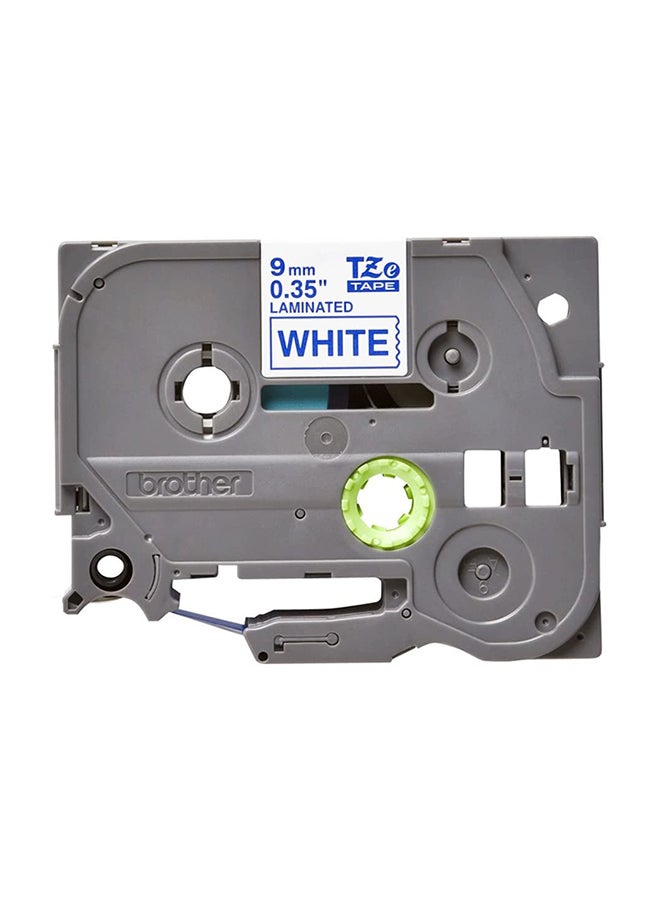 brother Laminated Tape Blue On White 9mm TZe-223 Blue/White  - Image 1