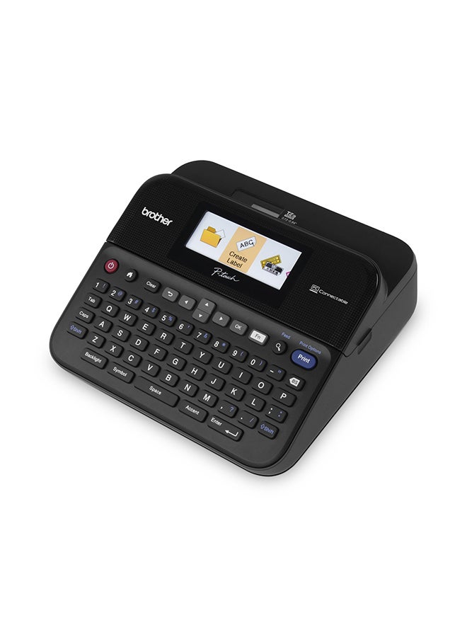 Label Printer For Work With Full-Colour LCD Screen And PC Connectable PT-D600VP Black