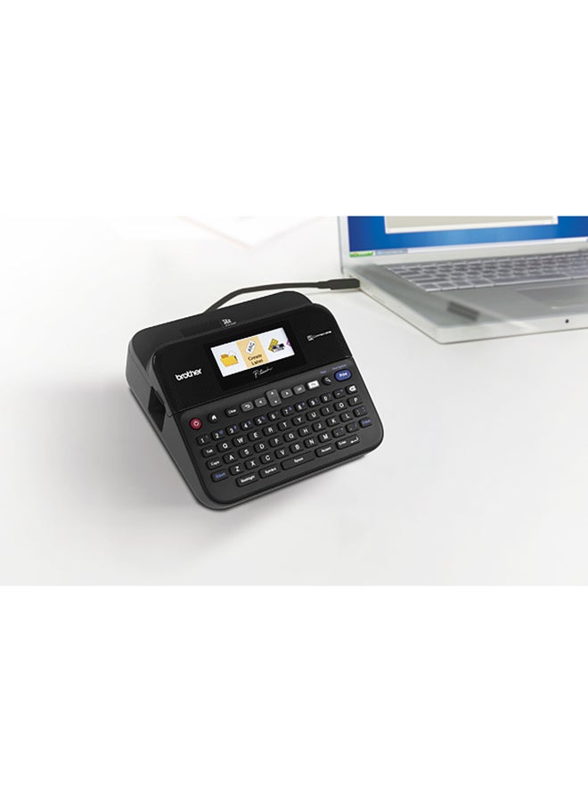 Label Printer For Work With Full-Colour LCD Screen And PC Connectable PT-D600VP Black