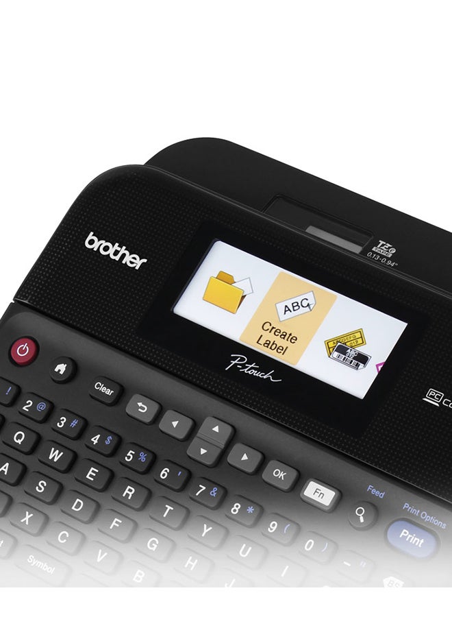 Label Printer For Work With Full-Colour LCD Screen And PC Connectable PT-D600VP Black