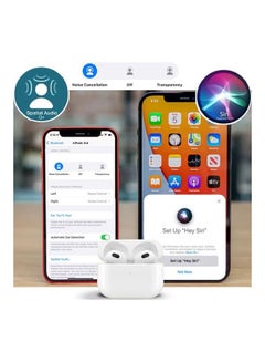 MARGOUN 3rd Generation True Wireless Earphones Sport Bluetooth Noise Cancellation TWS Earbuds Compatible with All iPhone and Android Smartphones White  - Image 4