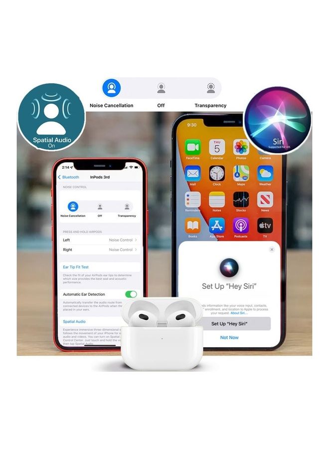 MARGOUN - 3rd Generation True Wireless Earphones Sport Bluetooth Noise Cancellation TWS Earbuds Compatible with All iPhone and Android Smartphones White - Image 1