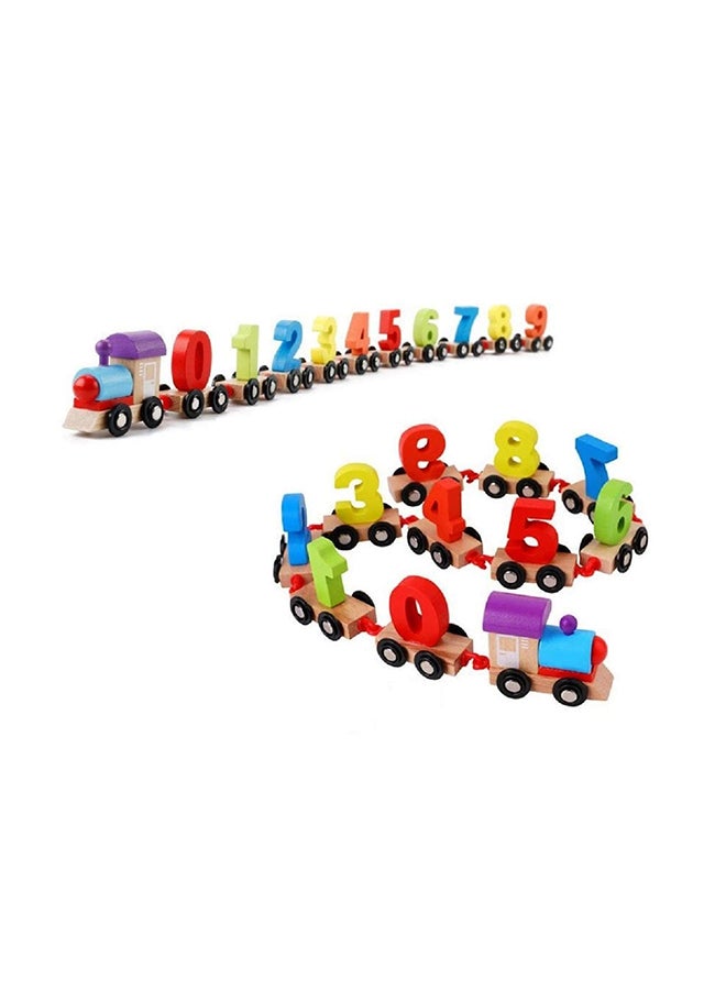Webby 10-Piece Wooden Educational Numbers Train Set Multicolour - Image 5