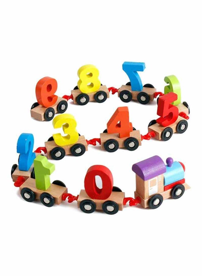 Webby 10-Piece Wooden Educational Numbers Train Set Multicolour - Image 2