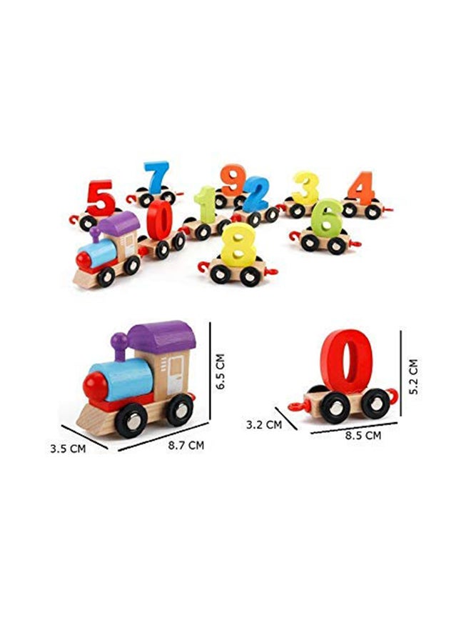 Webby 10-Piece Wooden Educational Numbers Train Set Multicolour - Image 3
