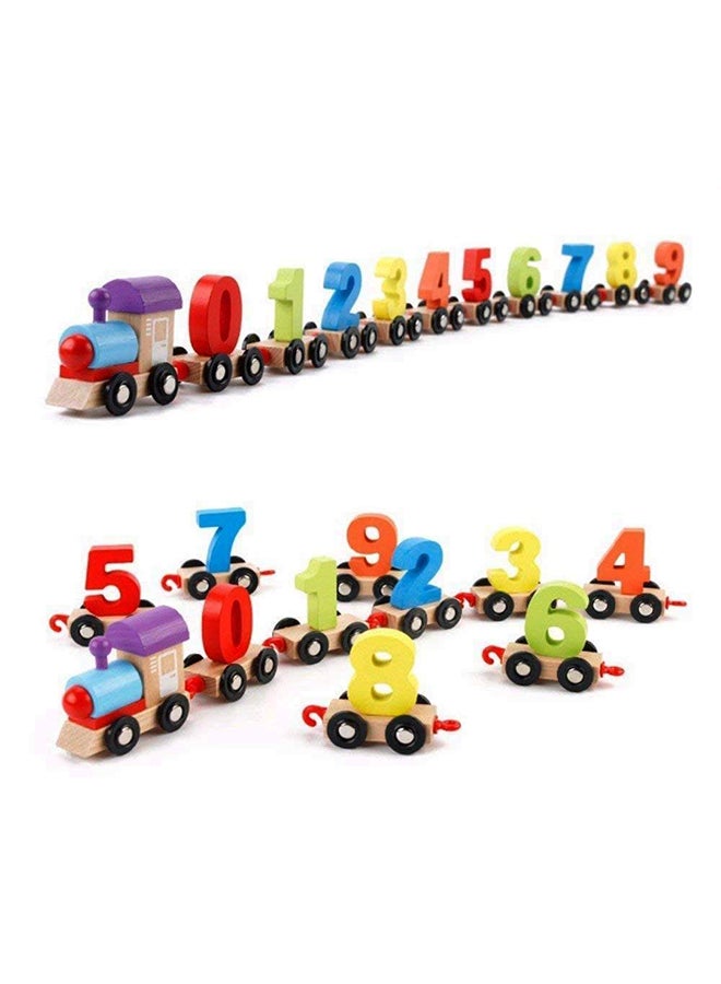 Webby 10-Piece Wooden Educational Numbers Train Set Multicolour - Image 4
