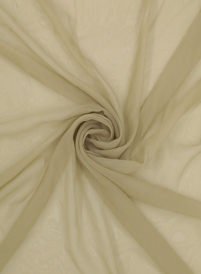 CURTAINS & RODS 1 Panel Of Plain Colored Voile Cheer Groovit Curtain Crème 3x2.8meter - Image 2