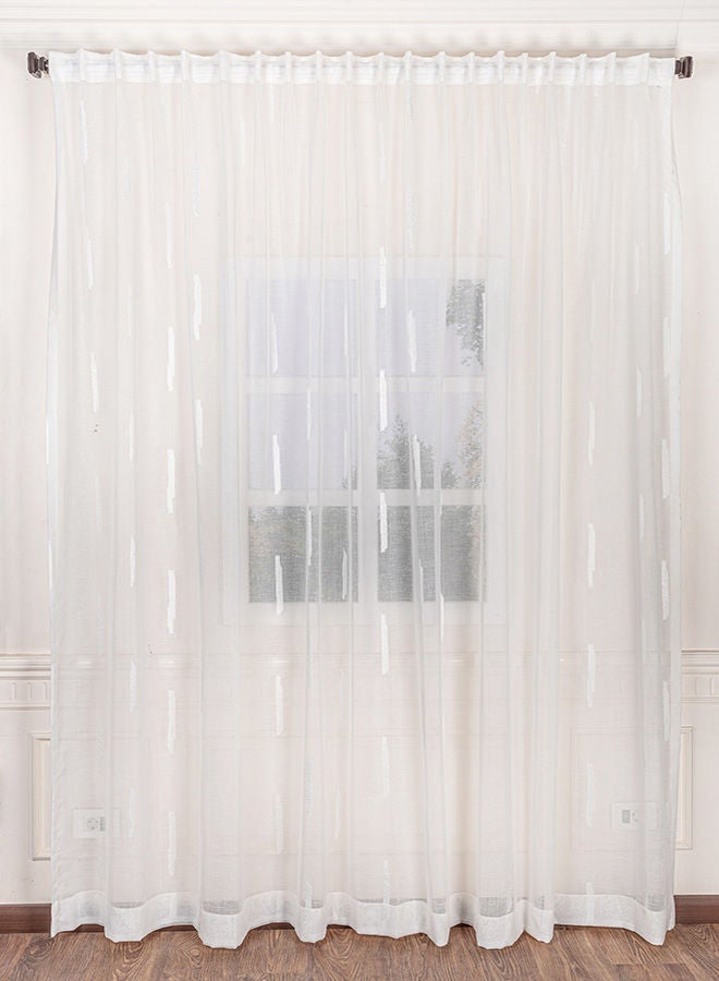 1 Panel Of Vertical Rain Drops Jacquard Needle Curtain White 3x2.8meter - v1652701983/N53090911A_1