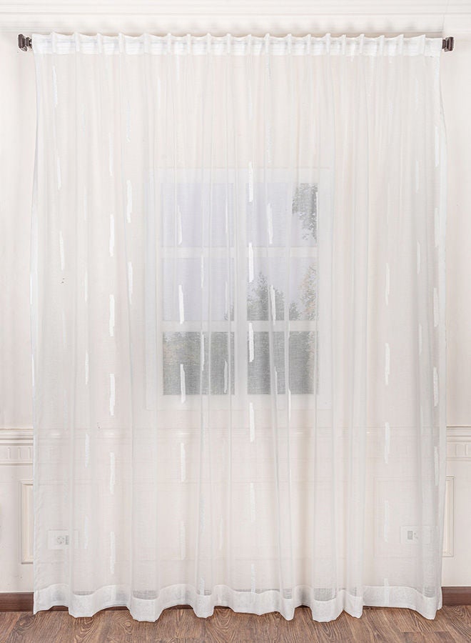 CURTAINS & RODS 1 Panel Of Vertical Rain Drops Jacquard Needle Curtain White 3x2.8meter