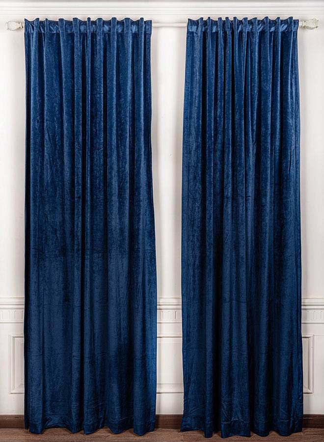 CURTAINS & RODS 1 Panel Of Velvet Side Vlevo Curtain Navy 1.4x2.8meter - Image 1