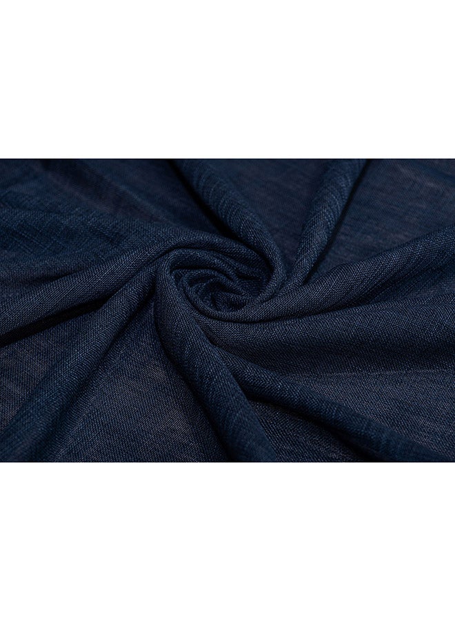كيرتنز رودز 1 Panel Of Organic Plain Linen Mystive Curtain Navy 1.4x2.8meter - Image 2