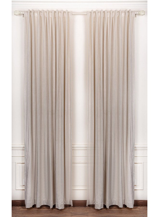 CURTAINS & RODS 1 Panel Of Velvet Side Vlevo Curtain Off White 1.4x2.8meter - Image 1