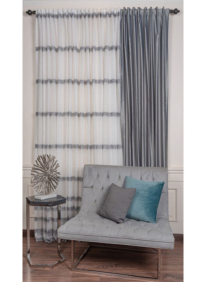 1 Panel Of Plain Silky Shine Side Croma Curtain Grey 1.4x2.8meter - v1652702662/N53090959A_1