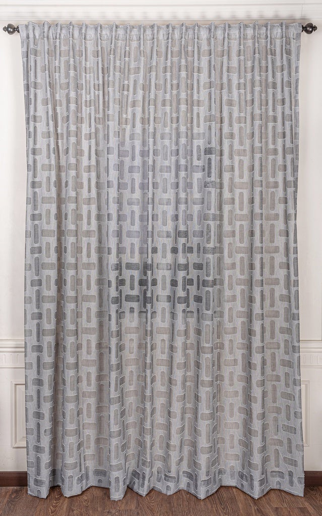 1 Panel Of Sheer Jacquard Explora Curtain Dark Grey 3x2.8meter - v1652702664/N53090967A_1