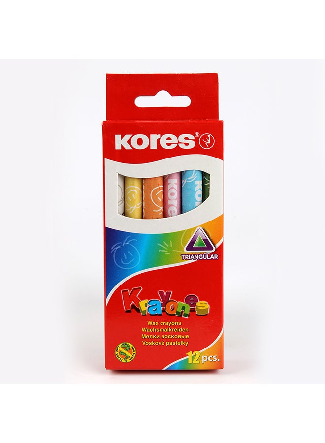 Kores Krayones Wax Crayons, Triangular Multicolour - Image 1