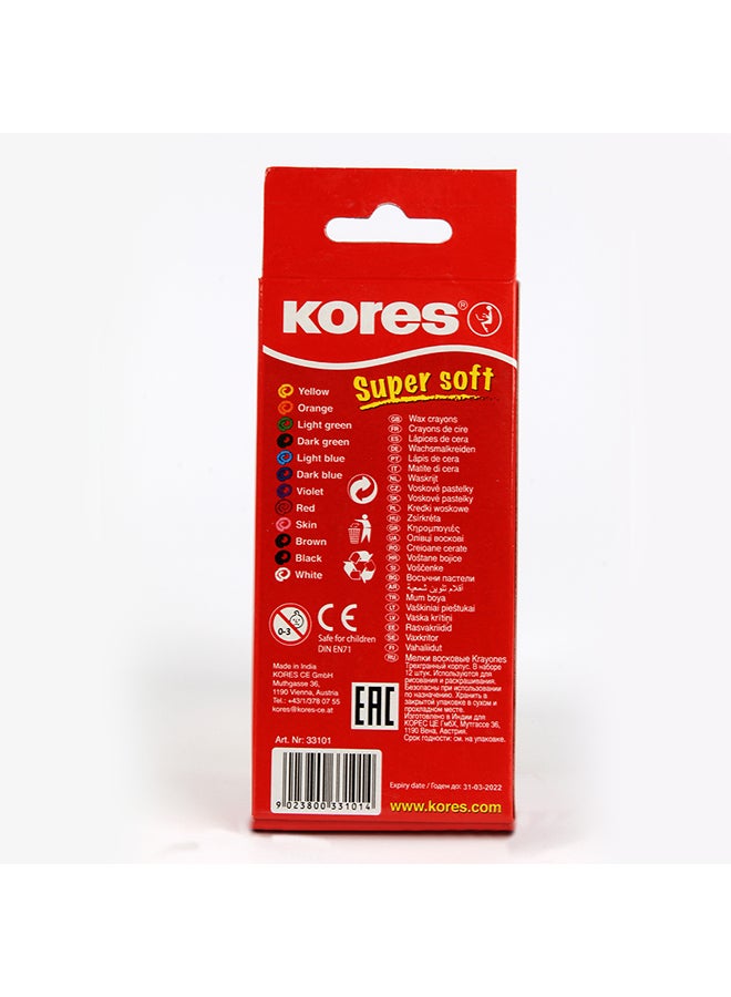 Kores Krayones Wax Crayons, Triangular Multicolour - Image 2