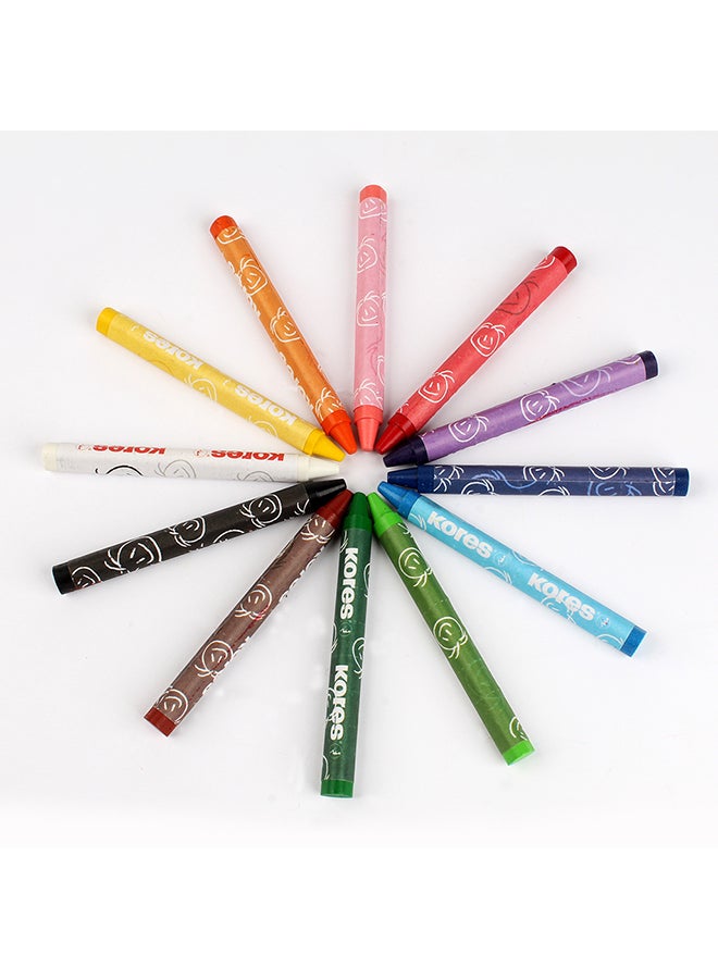 Kores Krayones Wax Crayons, Triangular Multicolour - Image 3