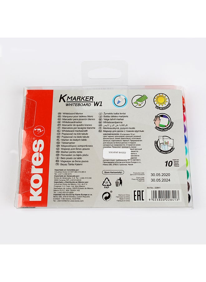 Kores - KORES Marker W1 WHB 10 colours 22841 Multicolour - Image 1