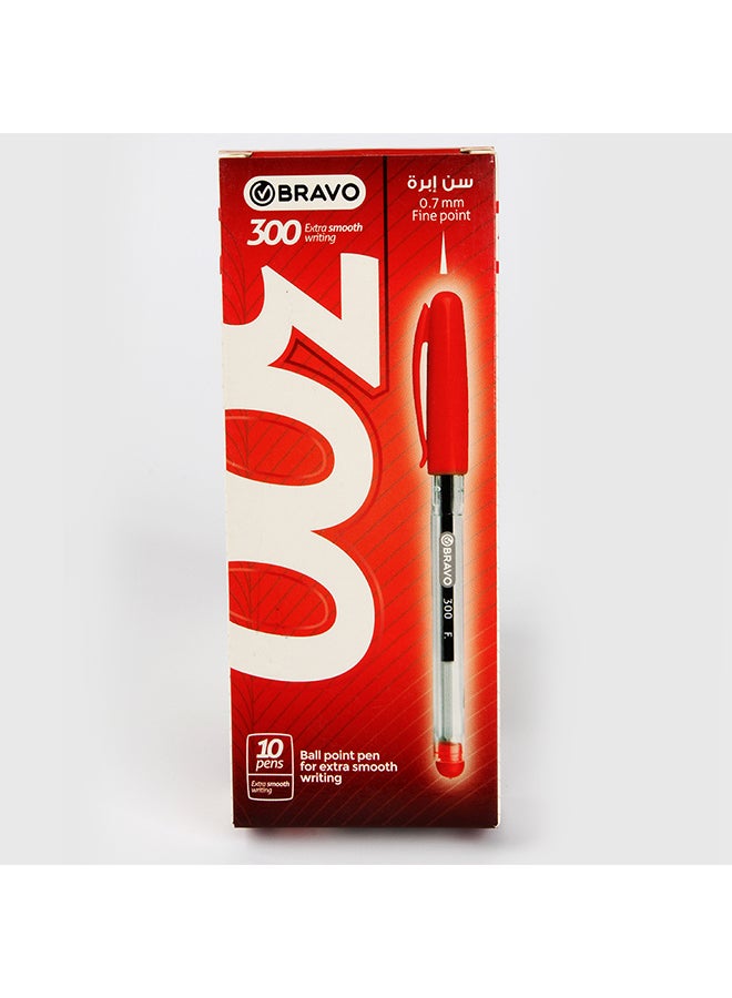 Bravo 10-Piece 0.7mm Ballpoint Pen Set Model 300 Red  - Image 1