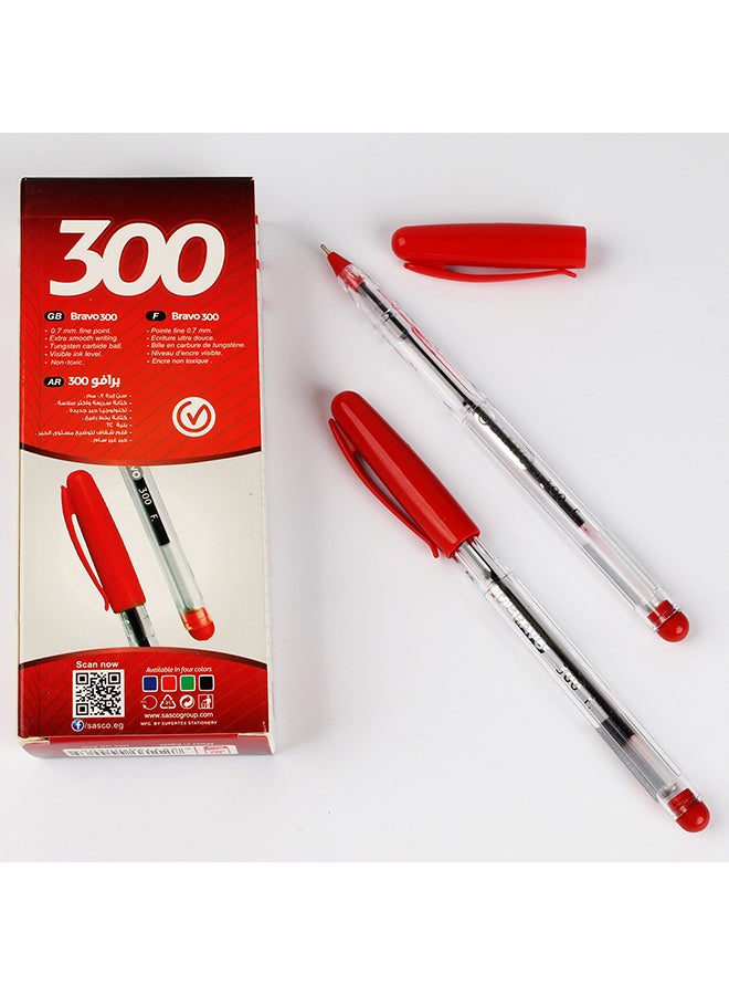 Bravo 10-Piece 0.7mm Ballpoint Pen Set Model 300 Red  - Image 2