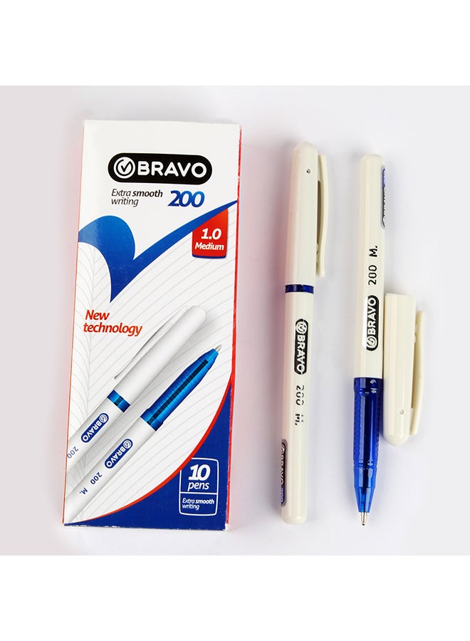 برافو طقم أقلام حبر جاف 10 قطع، مقاس 1 ملم، موديل 200 - Image 2