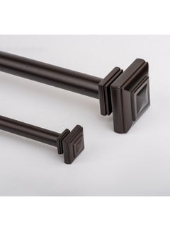 CURTAINS & RODS Metal Square double rod Black 91-183cm  - Image 1
