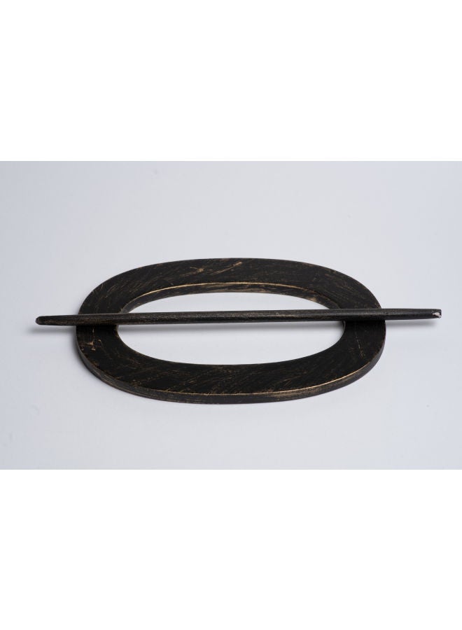 CURTAINS & RODS Metal Oval Curtain Holder Black