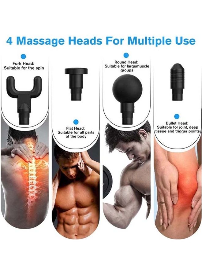 Deep Tissue Muscle Electric Massage Fascial Gun ( Pro Max ) Bold Version 2 with USB Color Red