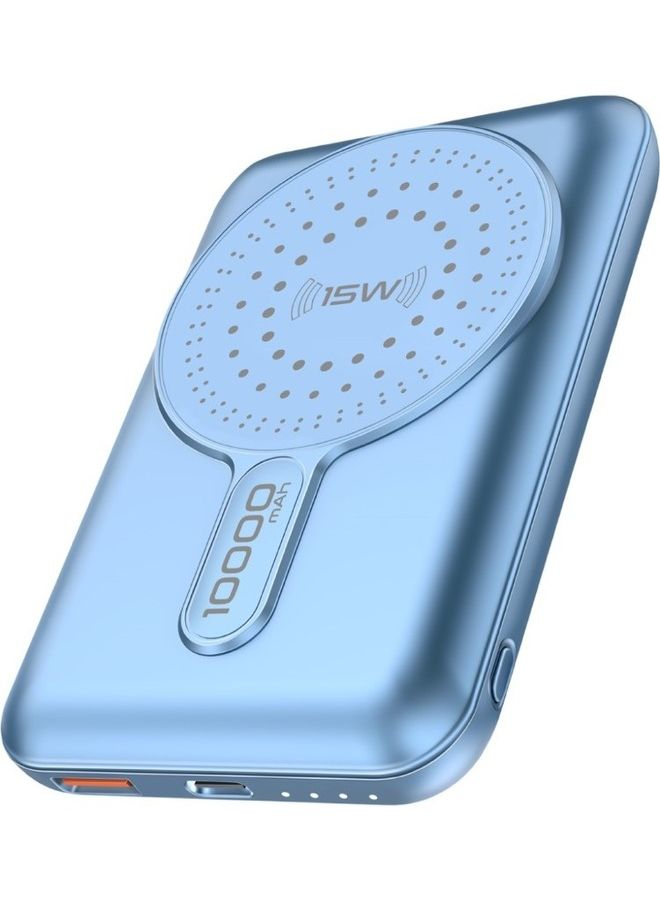 PROMATE - 10000mAh 15W SuperCharge MagSafe Wireless Charging Power Bank 20W PD, and Quick charge 3.0 port Blue - Image 1