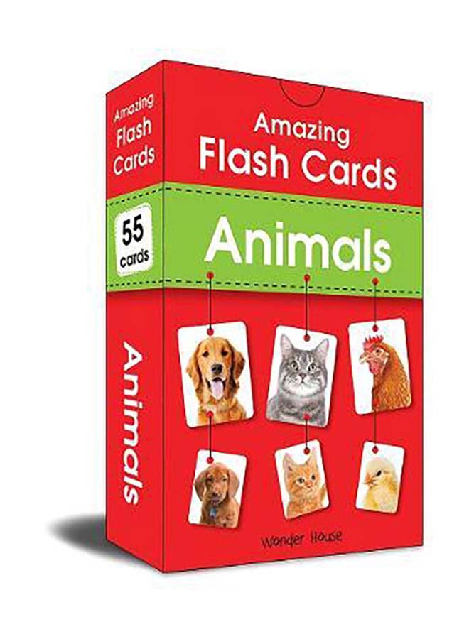 Amazing Flash Cards Animals: Early Development OF Preschool Toddler (54 Cards) Paperback English by Wonder House Books - 2019 