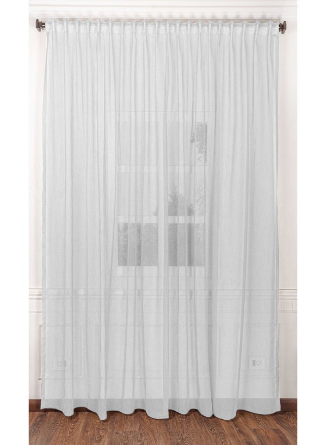 CURTAINS & RODS 1 Panel Of Plain Linen Sheer Airdot Curtain White 3x2.8meter