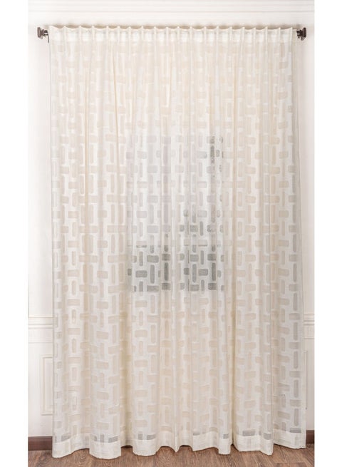 1 Panel Of Sheer Jacquard Explora Curtain Crème 3x2.8meter