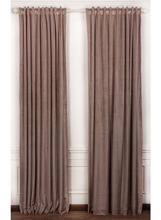 CURTAINS & RODS 1 Panel Of Velvet Side Vlevo Curtain Redish Café 1.4x2.8meter - Image 1
