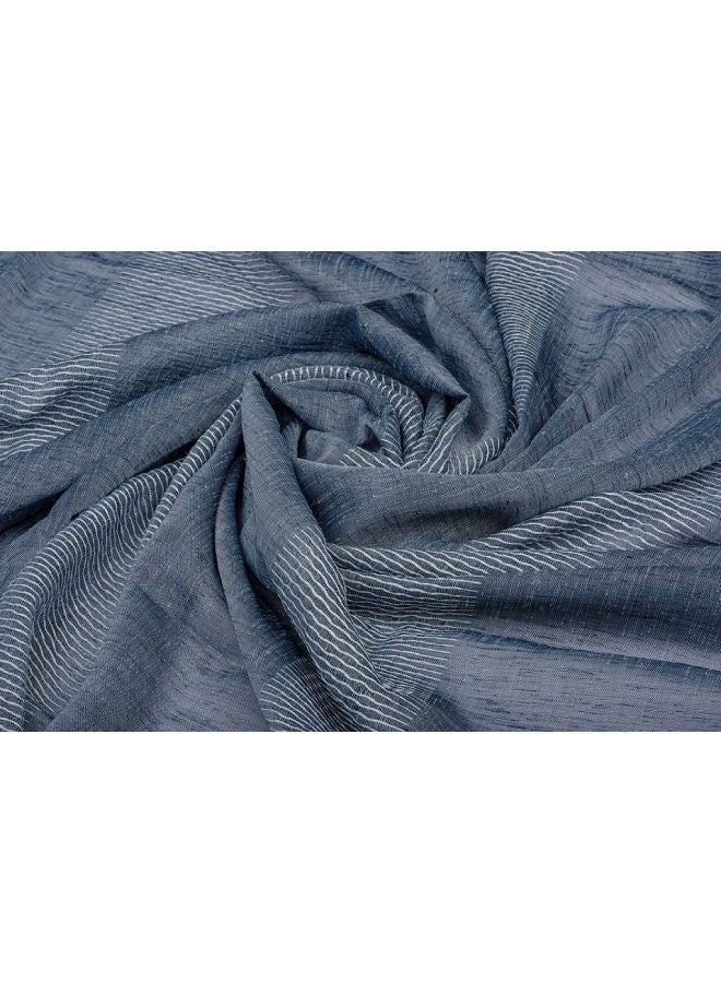 كيرتنز رودز 1 Panel Of Horizontally Stripes Honey Comb Peuma Curtain Navy 3x2.8meter - Image 2