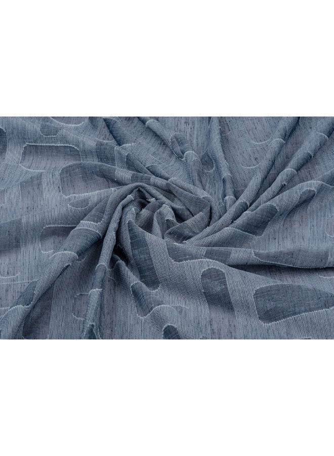 كيرتنز رودز 1 Panel Of Sheer Jacquard Explora Curtain Navy 3x2.8meter - Image 2