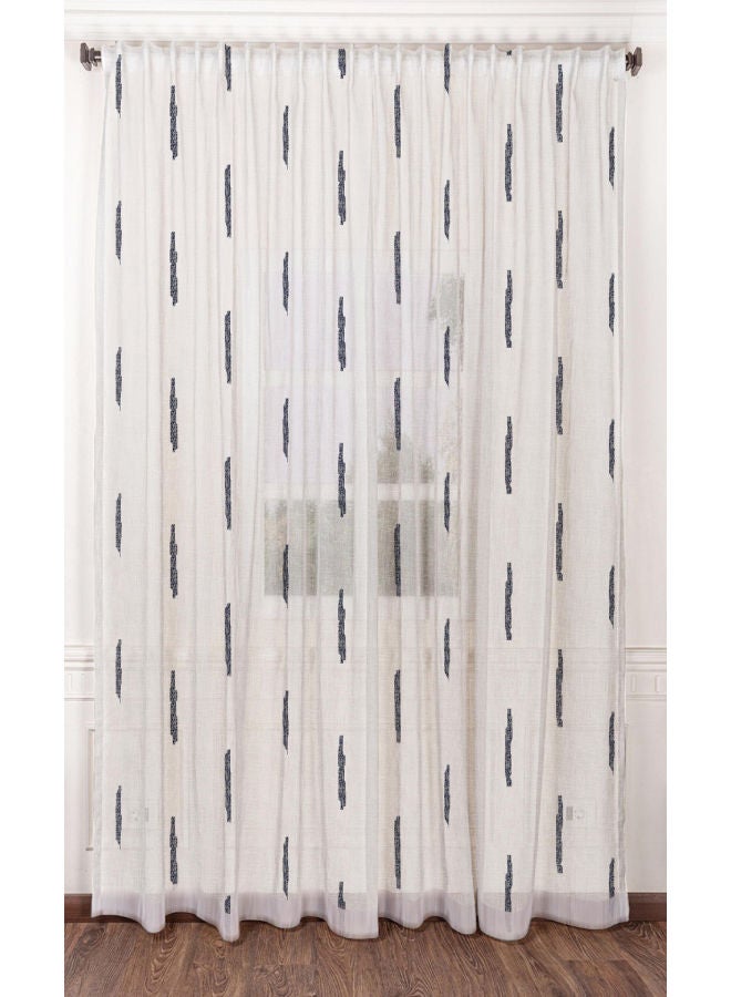 كيرتنز رودز 1 Panel Of Vertical Rain Drops Jacquard Needle Curtain Navy 3x2.8meter - Image 1
