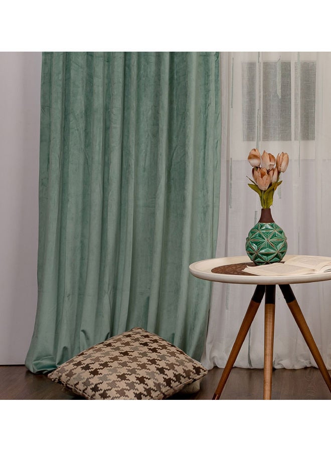 CURTAINS & RODS 1 Panel Of Velvet Side Vlevo Curtain Mint Green 1.4x2.8meter - Image 1