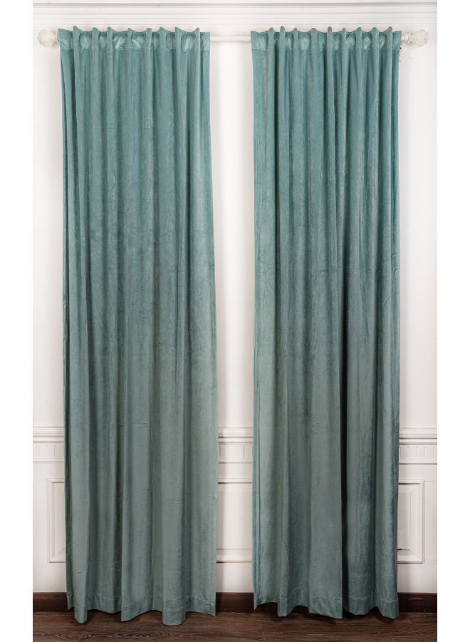 CURTAINS & RODS 1 Panel Of Velvet Side Vlevo Curtain Mint Green 1.4x2.8meter - Image 2
