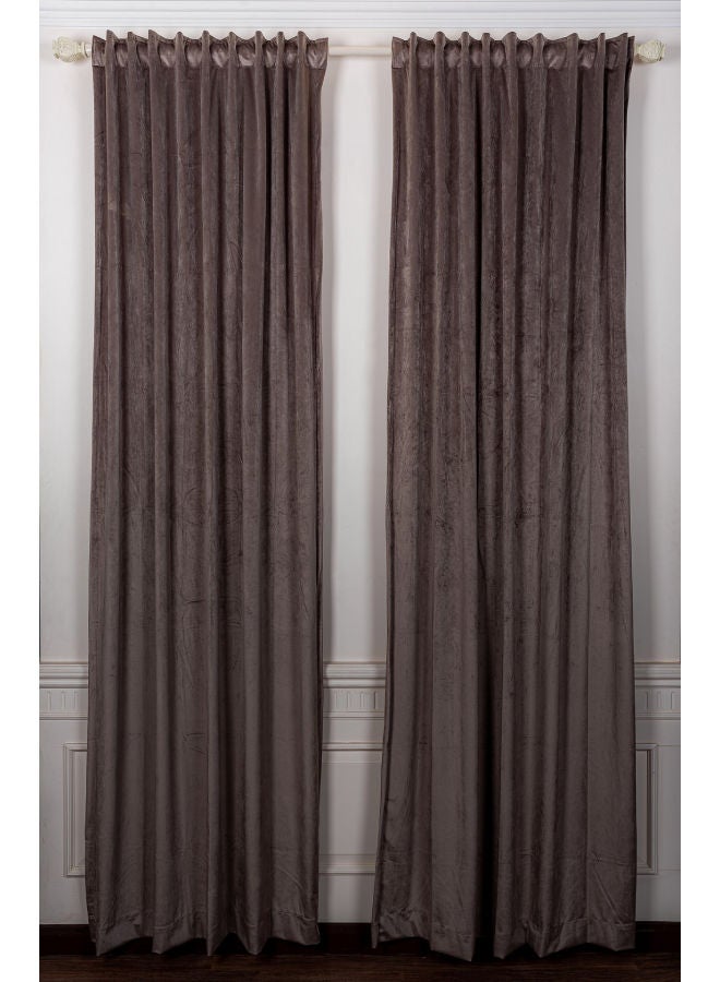 CURTAINS & RODS 1 Panel Of Velvet Side Vlevo Curtain greige 1.4x2.8meter - Image 2